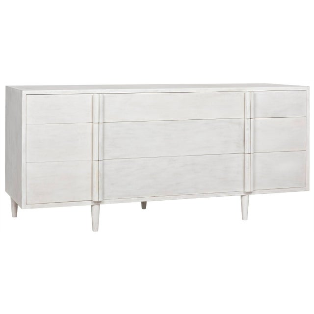 Contemporary NOIR Morten 9 Drawer Dresser, White Wash For Sale - Image 3 of 3