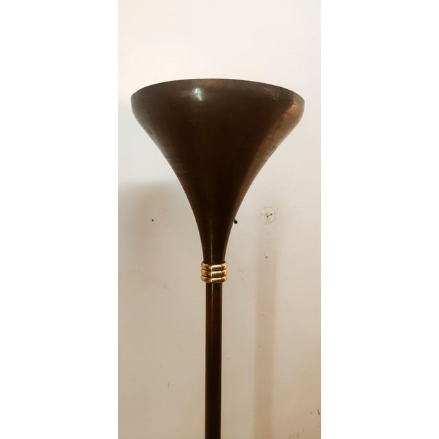 Art Deco Brass Floor Lamp, 1940s For Sale - Image 12 of 18