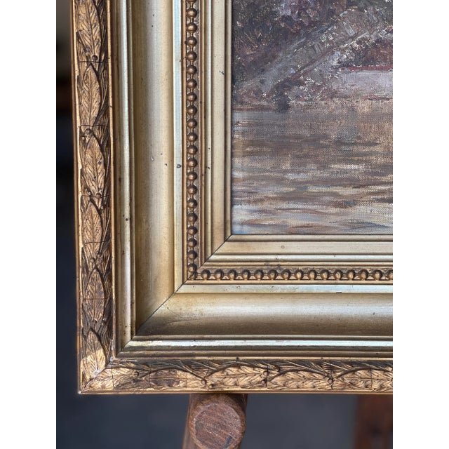 Mid 19th Century 19th Century French River Landscape Oil Painting by Charles Munnier, Framed For Sale - Image 5 of 8