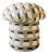 Mushroom Ottoman in "Oxido-Honey" Specialty Fabric For Sale