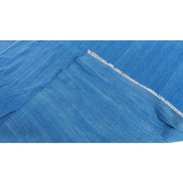 Doris Leslie Blau Vintage Indian Dhurrie Light Blue Flatweave Cotton Rug For Sale In New York - Image 6 of 6