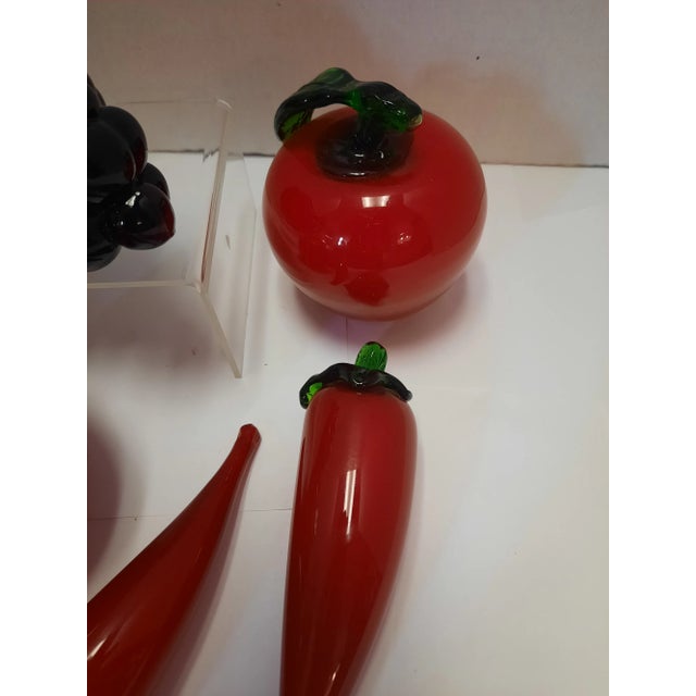 Contemporary Solid Glass Fruits and Vegetables - Set of 8 For Sale - Image 4 of 7
