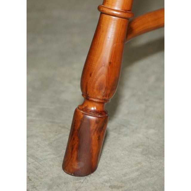 Burr Yew Wood Tripod Stool with Timber Grain For Sale - Image 14 of 18