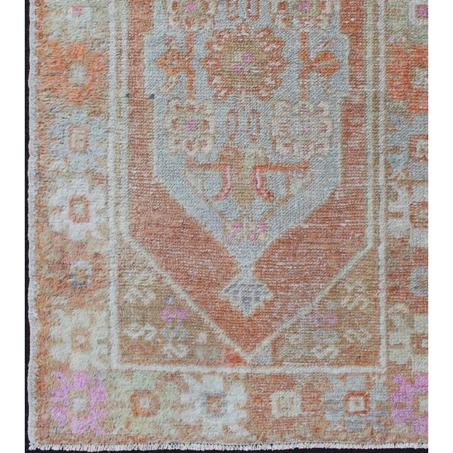 Vintage Turkish Oushak Rug With Terracotta and Soft Pastel Accents 2'7 X 4'2 For Sale - Image 4 of 8