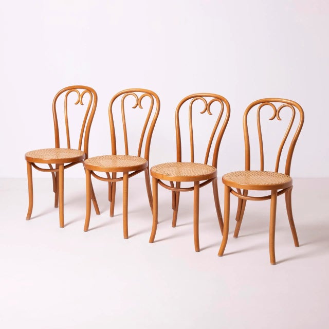 Radomsko Heart Chairs in Handwoven Cane by Michael Thonet for ZPM Radomsko, Poland, 1980s, Set of 4 For Sale - Image 13 of 13