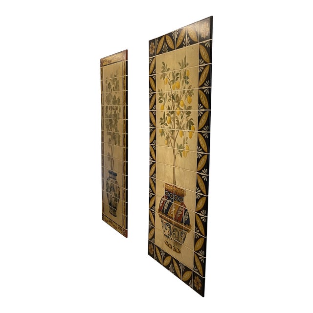 Set of Two Planked Trompe L’oeil Panels by Maria Apelo Cruz For Sale