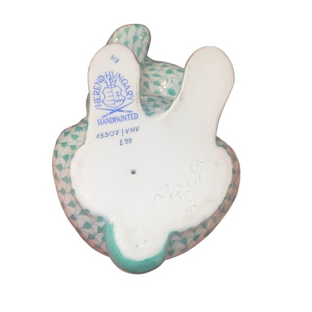 Set of Ten Herend Fishnet Porcelain Animal Figurines. Hungary, 20th Century. For Sale - Image 9 of 9