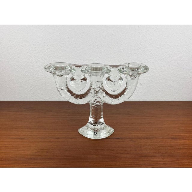 Vintage Swedish Glass Candleholder from Pukeberg, 1970s For Sale - Image 12 of 17