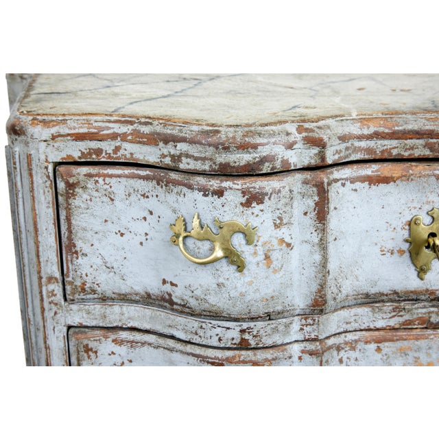 Baroque Early 19th Century Swedish Painted Baroque Revival Chest of Drawers, 1820s For Sale - Image 3 of 11