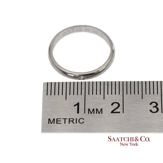 Cartier Platinum 950 Natural Diamond Wedding/Engagement Band Ring, Size 5 For Sale - Image 9 of 11
