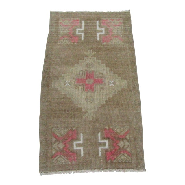 Vintage Mini Turkish Rug For Sale