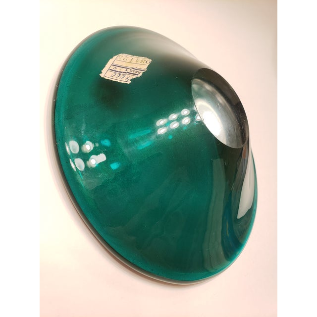 Glass Pauly & C Murano Green Aventurine Glass Bowl 1930s For Sale - Image 7 of 13