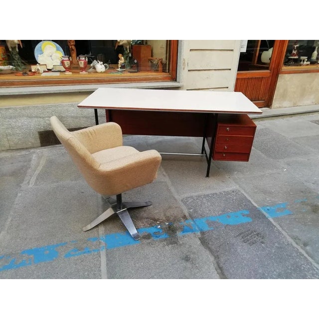 Desk with matching armchair set produced by PFR studio (Ponti, Fornaroli, Rosselli). Original materials from the period....