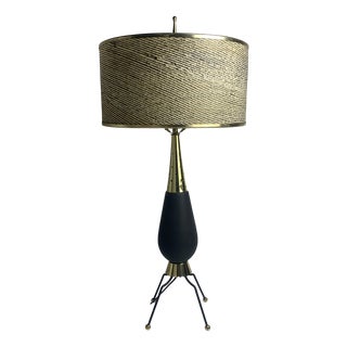 Large Vintage Sputnik Brass Table Lamp, 1950s For Sale