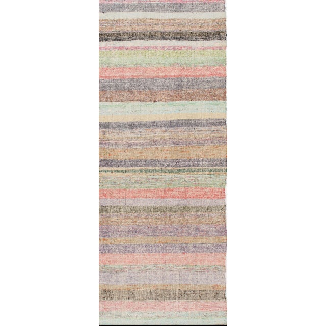 Orange Vintage Turkish Kilim Long Runner 3'9 X 24'2 For Sale - Image 8 of 8
