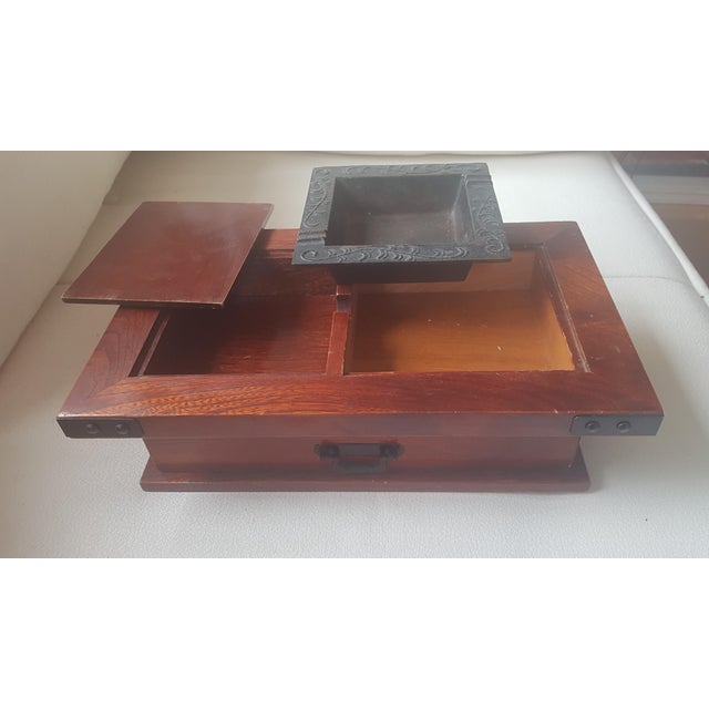 Cigarette Box with Drawer and Ashtray For Sale - Image 4 of 6