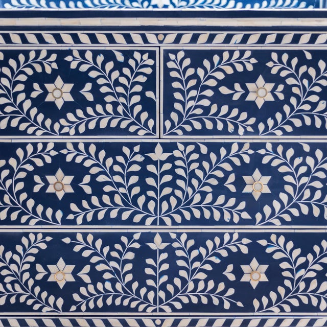 Wood Arabesque Blue Inlay Dresser & Changing Table by House of Jaipur For Sale - Image 7 of 10