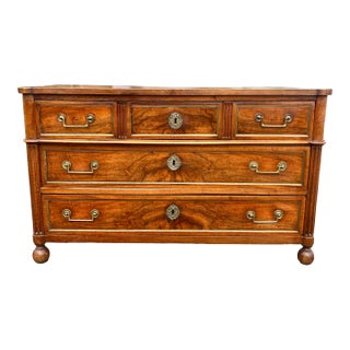 French 19th Century Louis XVI Solid Walnut Commode For Sale