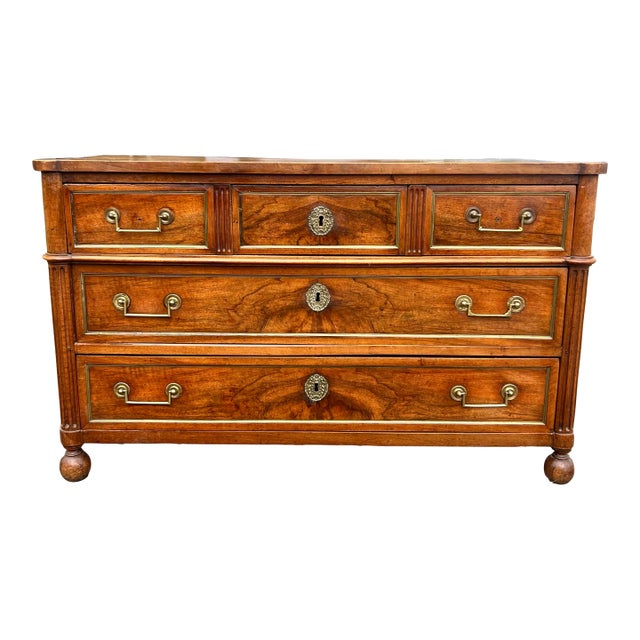 French 19th Century Louis XVI Solid Walnut Commode For Sale