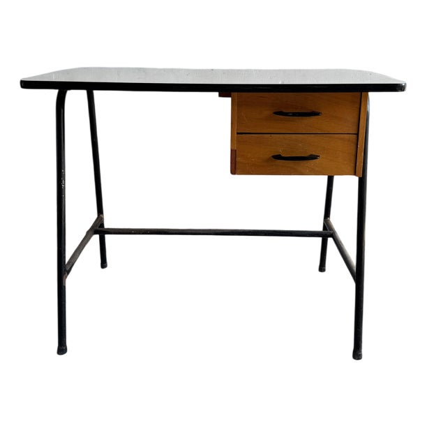 Mid-Century Modern Industrial Desk with Two Drawers, 1950s For Sale