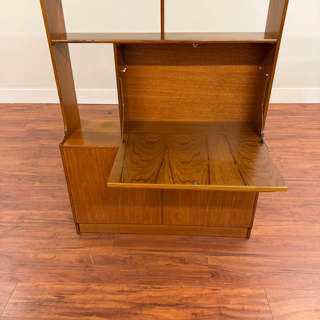 Brown S-Form Vintage Teak Room Divider For Sale - Image 8 of 8