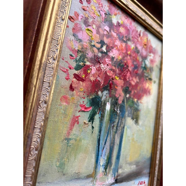 Framed Red Floral Original Oil Painting by Valeriya Serova For Sale - Image 6 of 12