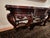 Elaborate cabriolet legs and carvings, burled veneer top, very good condition, beautiful finish