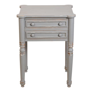 Two-Drawer Painted Distressed Table For Sale