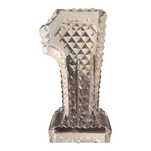 1980s Marquis by Waterford Cut Crystal Number One Plaque