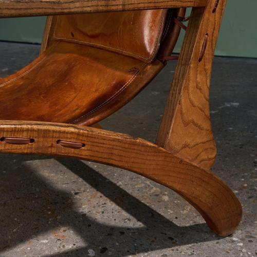 Brown Lace Lounge Chair in Ash and Cognac Leather by Stefan During, Netherlands, 1985 For Sale - Image 8 of 12