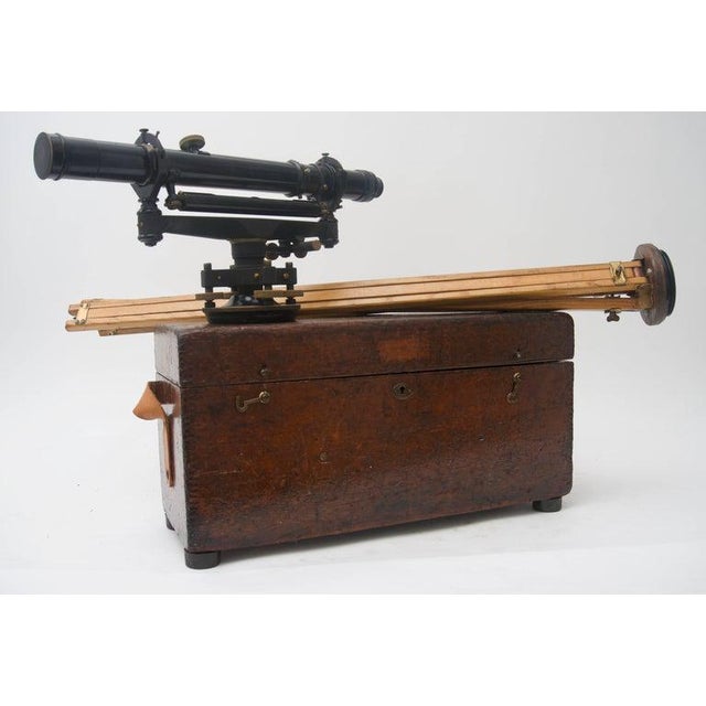 1923 Keuffel & Esser Survey Equipment, Wood Tripod and Carry Case Serial Number 46457 For Sale - Image 13 of 13