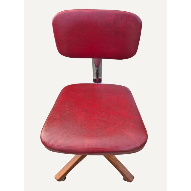 Wood Mid-Century Modern Italian Swivel Office Chair by Anonima Castelli, 1950s For Sale - Image 7 of 15