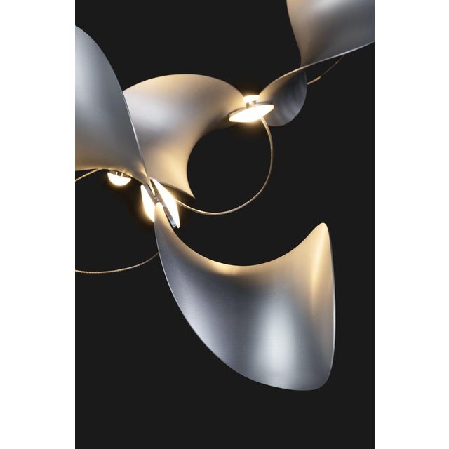 Dune 6 Curve Chandelier with Silver Anodized Shades by Daniel Becker For Sale - Image 6 of 14