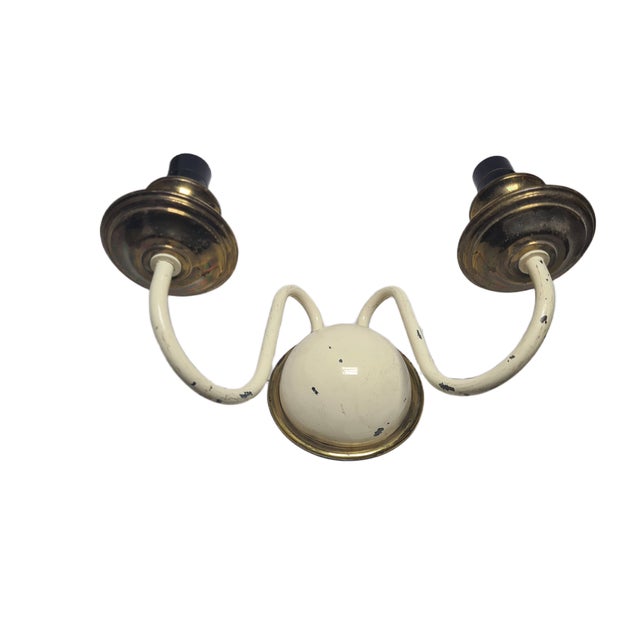 White 2-Armed Wall Lamp from Elmet Zabrze, Poland, 1970s For Sale - Image 8 of 15