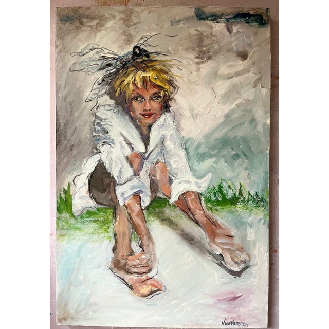 White UnAware, Oil Painting, Framed, Portraits, by Van Ness For Sale - Image 8 of 10