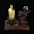 Late 20th Century Huali Rosewood Carved Display Stand With Fish & Lotus Motif For Sale - Image 5 of 9