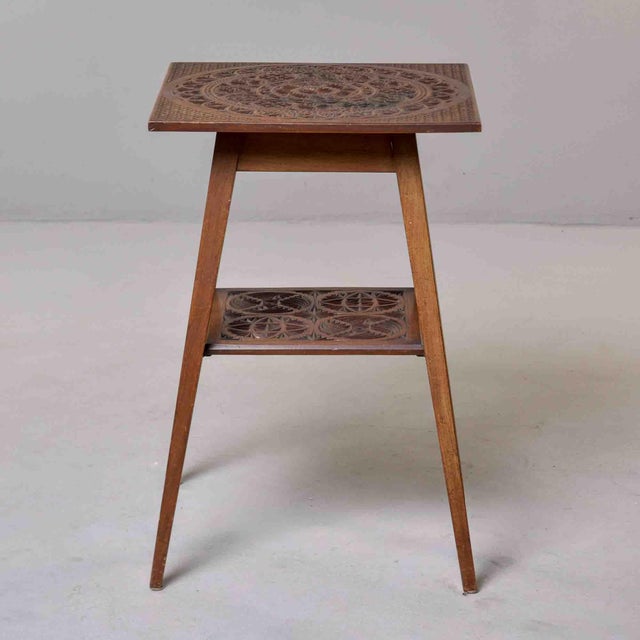 Chip-Carved Two-Tier Occasional Table, Circa 1910s For Sale In Detroit - Image 6 of 11