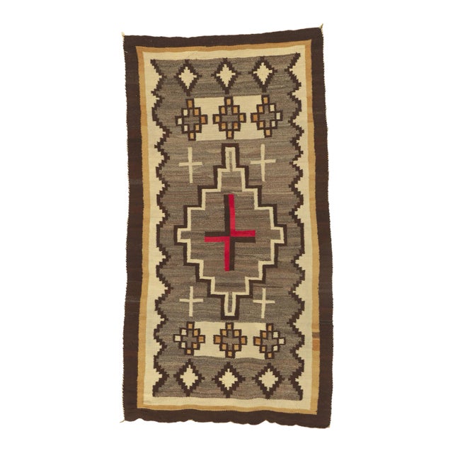Vintage Ganado Navajo-Style Kilim Rug - 03'09 X 07'01 For Sale