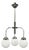 Czech Bauhaus Chandelier with Opaline Glass Globes, 1940s For Sale