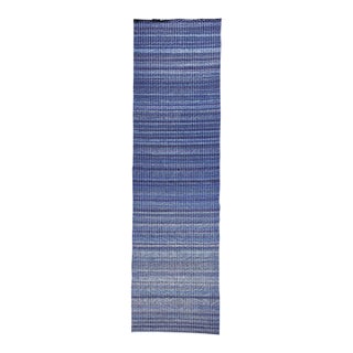 Antique American Amish Rag Runner, Handwoven Wool & Cotton, Stripe Pattern, 3x17 For Sale