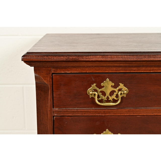 Queen Anne Carved Mahogany Lowboy Dresser or Console Table For Sale - Image 9 of 16