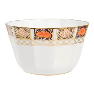 Vintage Royal Crown Derby Porcelain Border Imari Pattern No. 8450 Cranberry Bowl