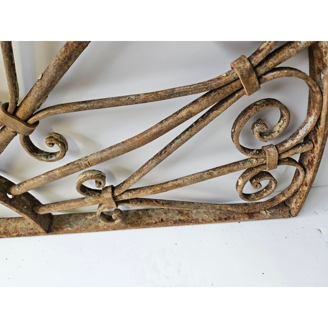 Late 19th Century Antique Wrought Iron Arched Fanlight Transom Grille ...