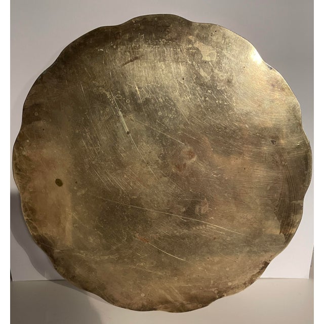 1960s Chinese Brass and Enamel Mid Century Tray For Sale - Image 5 of 5
