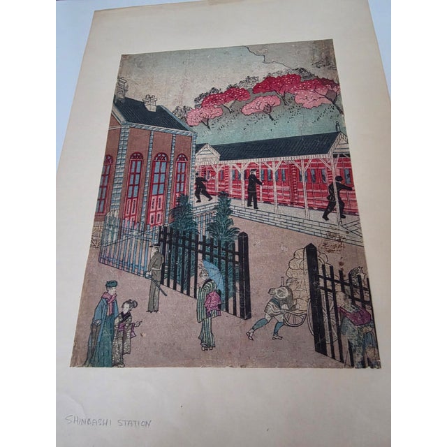 Shimbashi Station Meiji Era Utagawa School Hiroshigi For Sale - Image 17 of 17