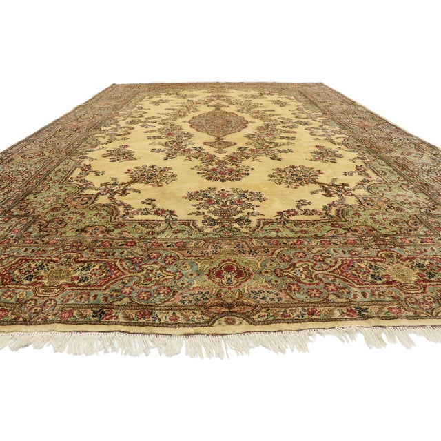 Victorian Antique Persian Kerman Rug, 11'06 X 17'10 For Sale - Image 3 of 10