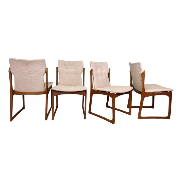 Mid-Century Modern Teak Dining Chairs, 1960s, Set of 4 For Sale