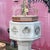 Antique Gothic Hardstone, Brass, Oak & Wrought Iron Baptismal With Boom 19thC For Sale - Image 9 of 17