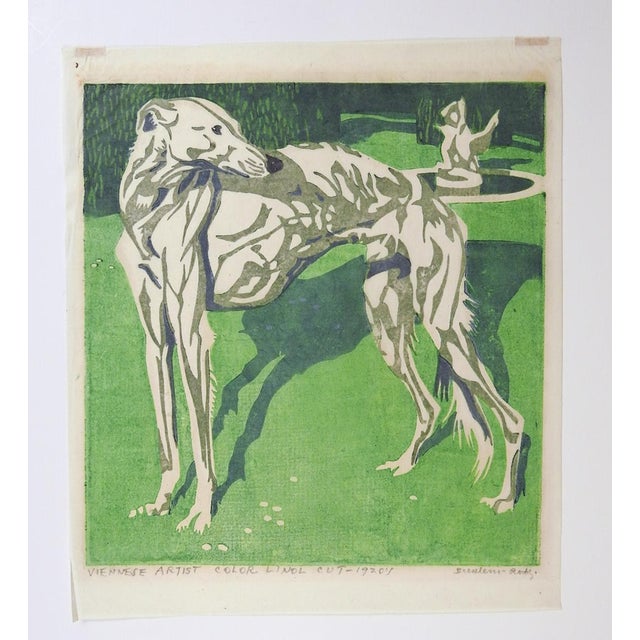 1922 Norbertine Bresslern-Roth Borzoi Linocut For Sale - Image 4 of 5