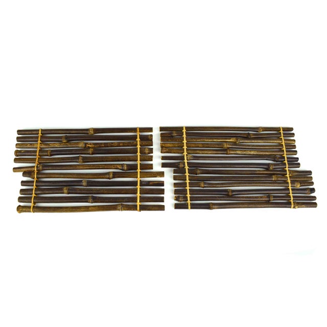 Wood Mid 20th Century Handmade Natural Bamboo Flower Ikebana & Bonsai Stand Kadai Raft - 4 Pieces For Sale - Image 7 of 11